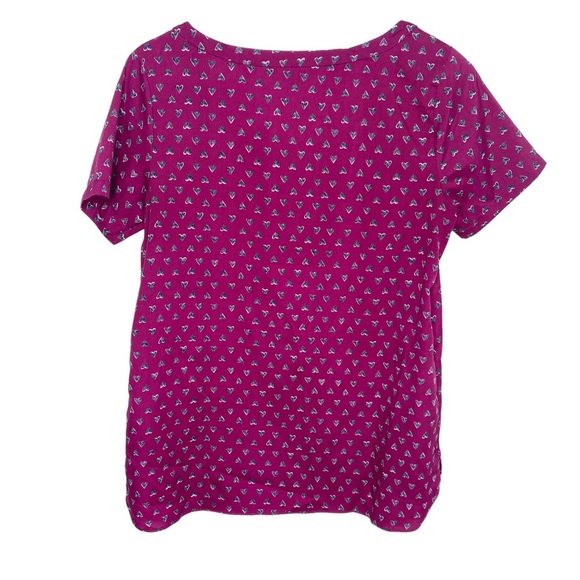 Banana Republic factory magenta hearts blouse size small EUC g - Picture 4 of 4